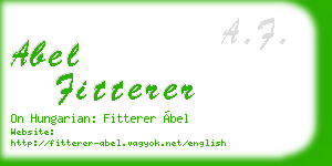 abel fitterer business card